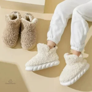 Chaussons bottines femme, style décontracté et chaleureux