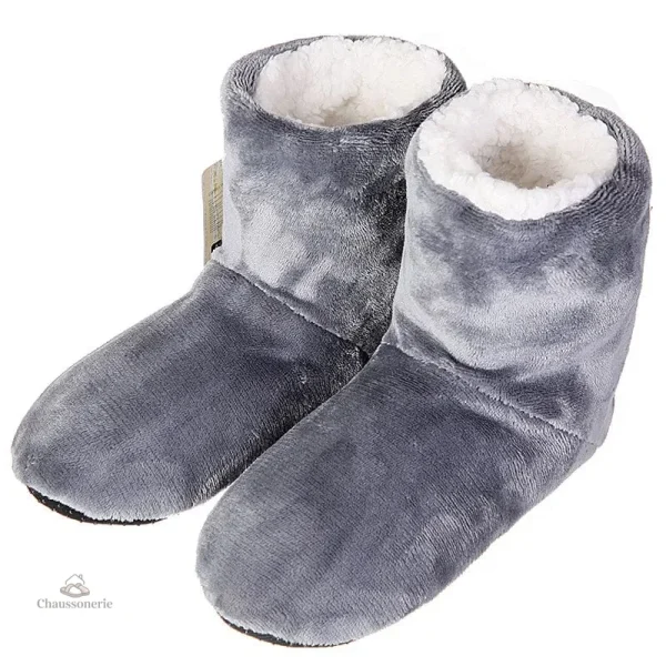 Chausson Bottine Femme en tissu à carreaux