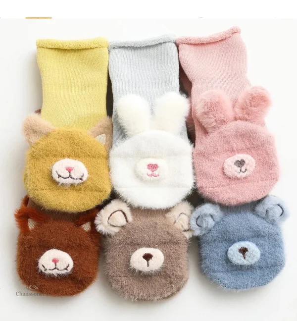 Chaussons bébé avec petits animaux