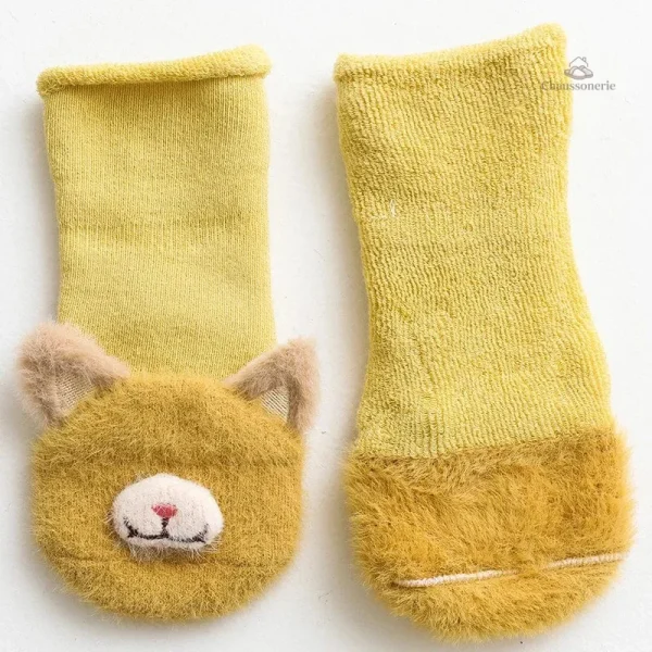 Chaussettes chaussons bébé style animal