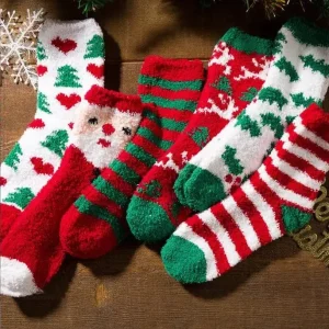 Chaussette de Noël Femme avec motifs festifs