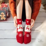 Chaussette de Noël femme en laine douce