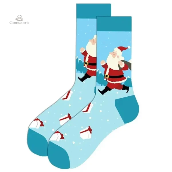 Chaussette homme avec petits bonhommes de neige