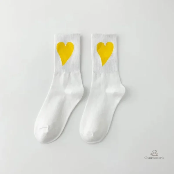 Chaussettes au motif cœur pour femme