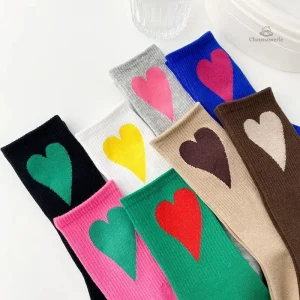 Chaussettes pour femme avec motif cœur