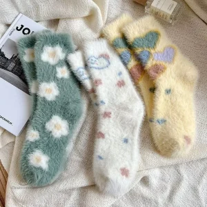 Chaussettes fantaisie pour femme, style Cute