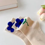 Chaussettes douces avec impression florale