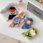 Chaussettes féminines à motifs floraux