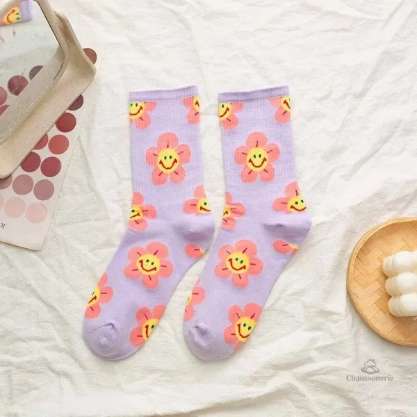 Chaussettes Fleurs Femme - Cute Edition - vue 3