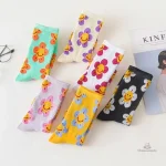 Confortables chaussettes à fleurs pour femme