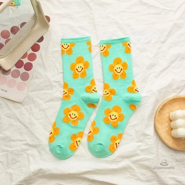 Chaussettes femme au design floral original