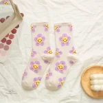Chaussettes créatives pour femmes avec motifs fleurs