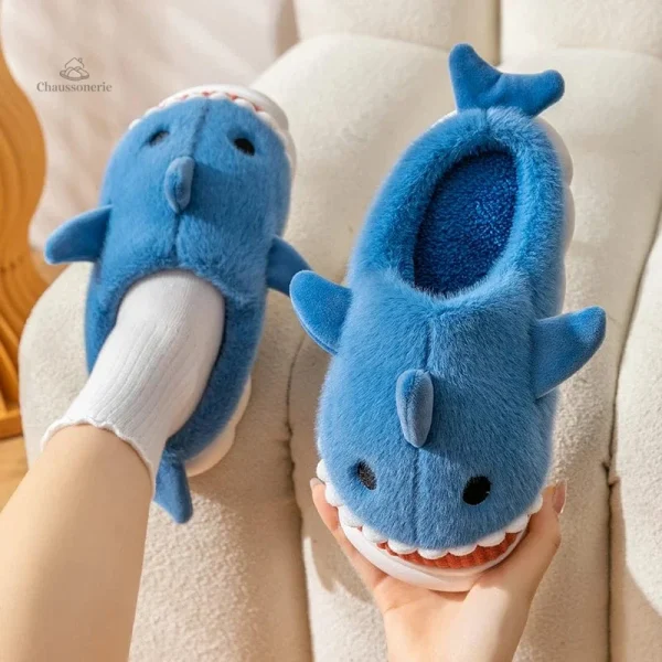 Chaussons femme amusants requin