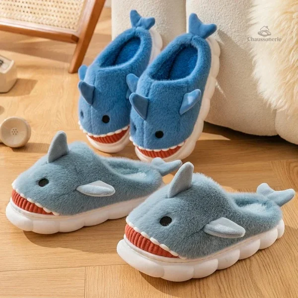 Chaussons doux requin pour femmes