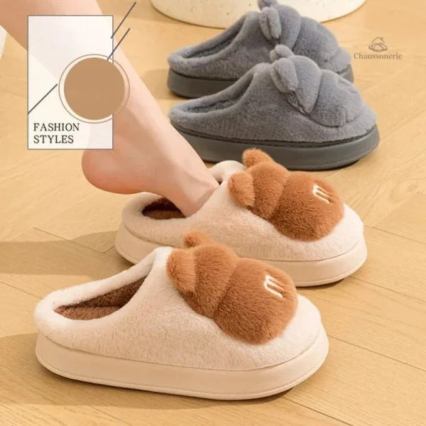 Chaussons originaux pour femmes avec motifs d'animaux