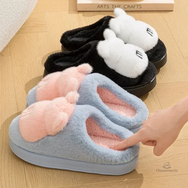 Confortable chausson femme en forme d'animaux