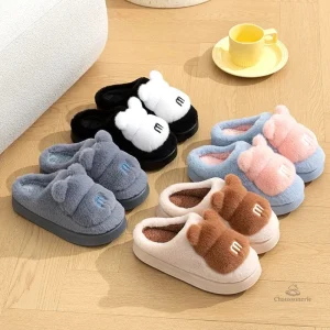 Chaussons chaleureux pour femmes, style animalier
