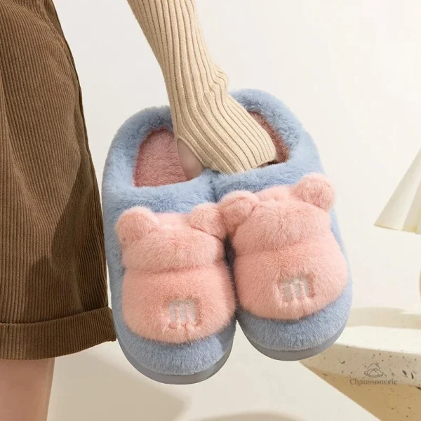 Chaussons douillets avec motifs d'animaux pour femmes