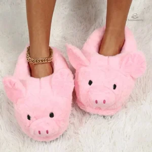 Chausson cochon femme confort doux et amusant