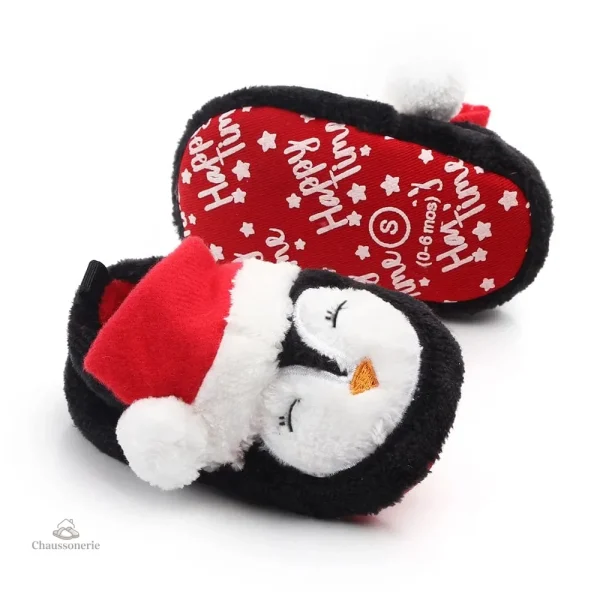 chausson-bebe-noel-1 Chausson Bébé Noël en tissu doux