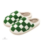 Chausson Blanc à Carreaux Vert pour homme moderne