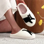 Chausson femme avec chat, idée cadeau originale