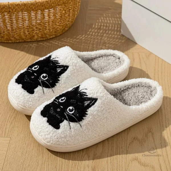 Chaussons d'intérieur en forme de chat pour femmes