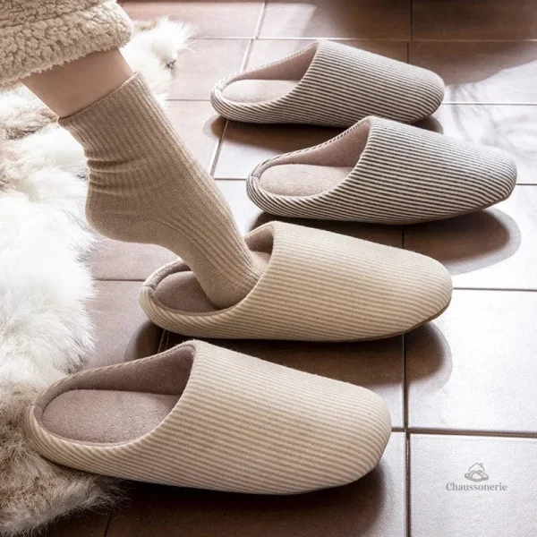 Chausson femme avec semelle antidérapante