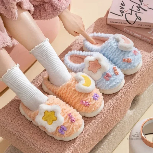chausson-confort-pour-femme-fluffy-1 Chausson Confort Fluffy pour Femme