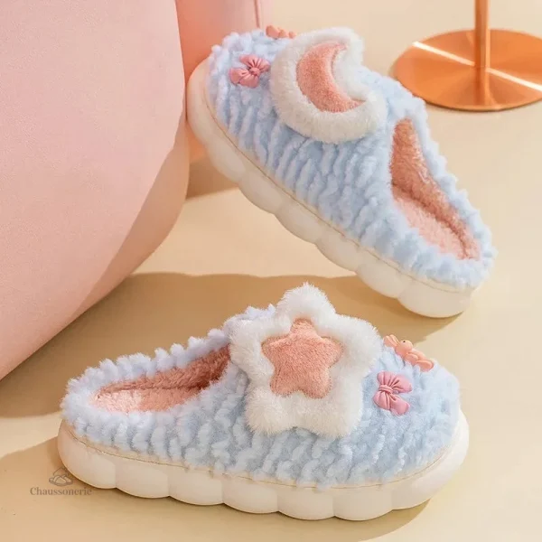 Chausson Femme, modèle Fluffy à la texture agréable