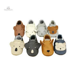 Chausson cuir bébé animaux