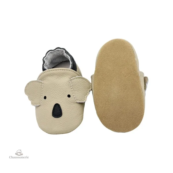 Chausson en cuir pour bébé actif