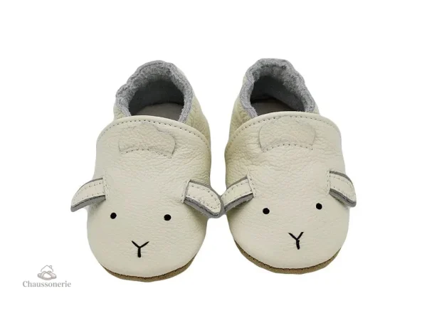 Chausson cuir bébé à motifs d'animaux