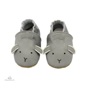 Chausson cuir bébé avec motifs d'animaux