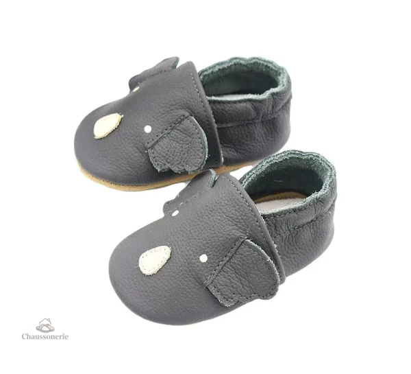 Chausson cuir bébé animaux - vue 3