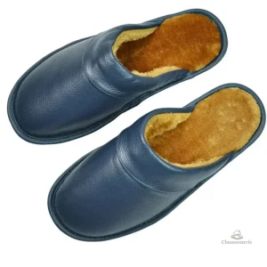 Chausson en cuir pour homme, style décontracté