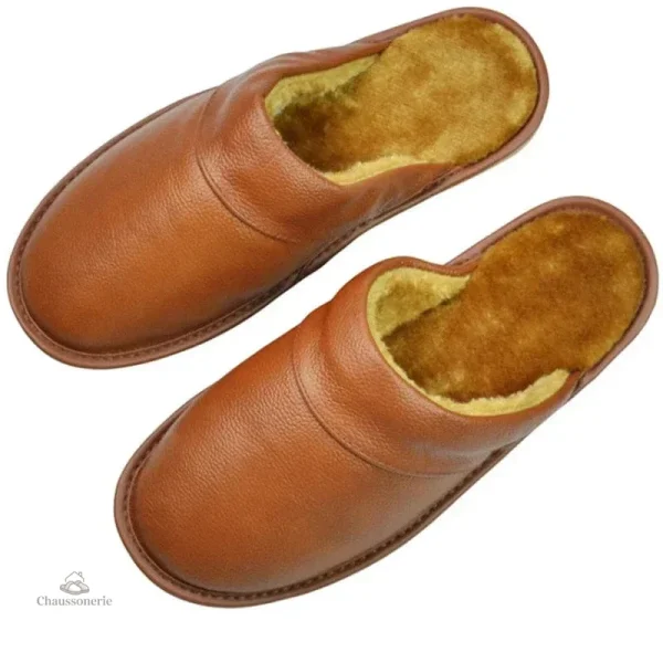 Chausson cuir homme, chaussant agréable et pratique