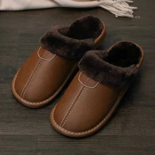 Chausson homme, qualité cuir synthétique