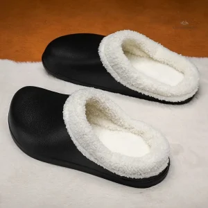Chausson d'intérieur en cuir synthétique pour homme