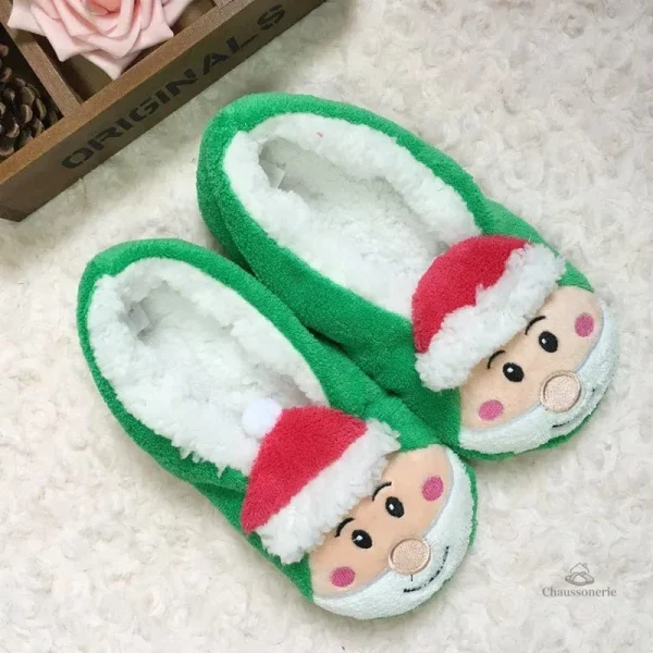 Chausson femme en fourrure douce pour l'hiver