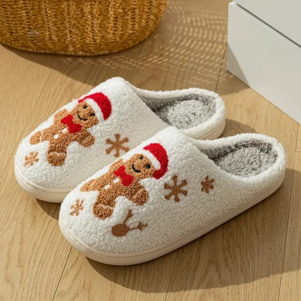 Chausson femme doux aux motifs de pain d'épice