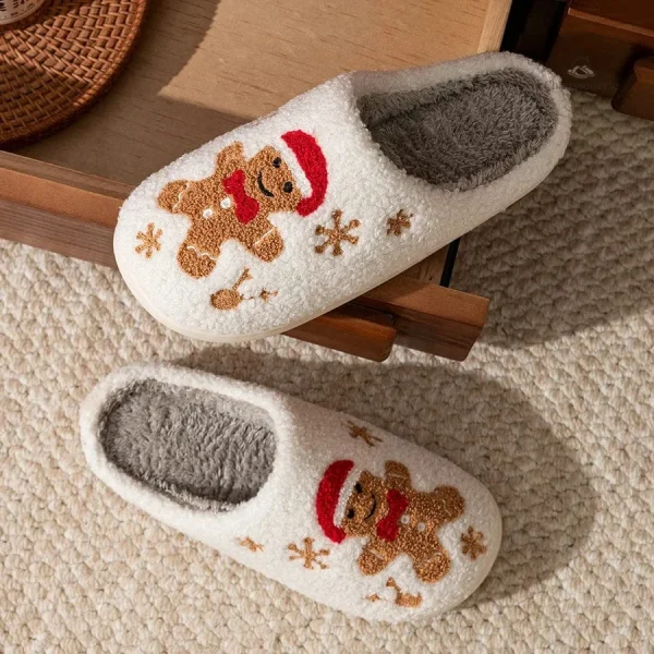 Chausson de Noël femme avec design gourmand gingerbread