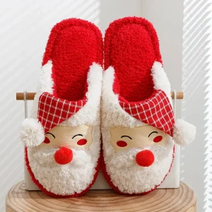 Chaussons festifs pour femmes - Motif Père Noël