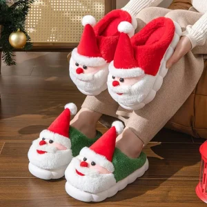 Chaussons originaux pour femme avec motif de Père Noël