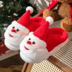 Chaussons douillets avec motif Père Noël pour femme