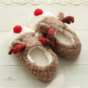 Chaussons originaux femme motif renne
