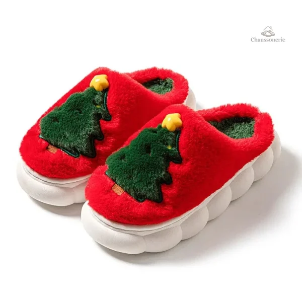 Chaussons tendance pour femmes avec sapins