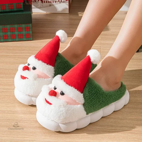 Chaussons rigolos pour hommes à thème de Noël
