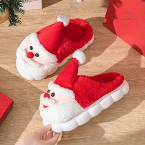 Chaussons humoristiques pour hommes en forme de Père Noël