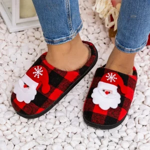 Chaussons Homme rigolo à motif de Noël